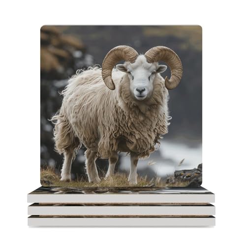 Dessous de verre pour table basse en céramique et liège absorbant - 2