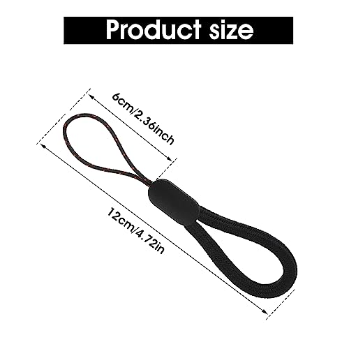 Cobee Finger Lanyard Small Handschlaufe,Verstellbare Finger Wrist Neck Lanyards Nylon Fingerschlaufe Tragbare Finger Lanyard Handschlaufe für Handy, Kamera, Schlüssel, USB Sticks (4,7 Zoll) (Schwarz)