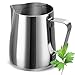 Milk Frothing Pitcher Stainless Steel Latte Art Creamer Cup Silver 20 oz (600 ml) with Measurement Scales for Espresso Machines (Milk Frothing Silver)