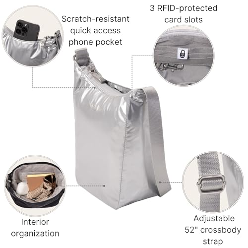 Image of Baggallini Swift Mini Crossbody Bag for Women - 4.5x7 Small Travel Purse with Crossbody Strap and RFID