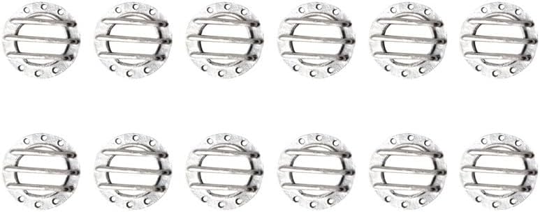 12PCS Miniature Round Grille Porthole Outer Dia 12mm/11mm/8mm Detailed Alloy Portholes for Miniscale Model Ship Boat Decoration(11x6x2mm)