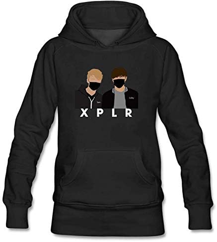 Lookingblue XPLR Sam and Colby Cartton Pullover Hoodies Sweatshirt for Women
