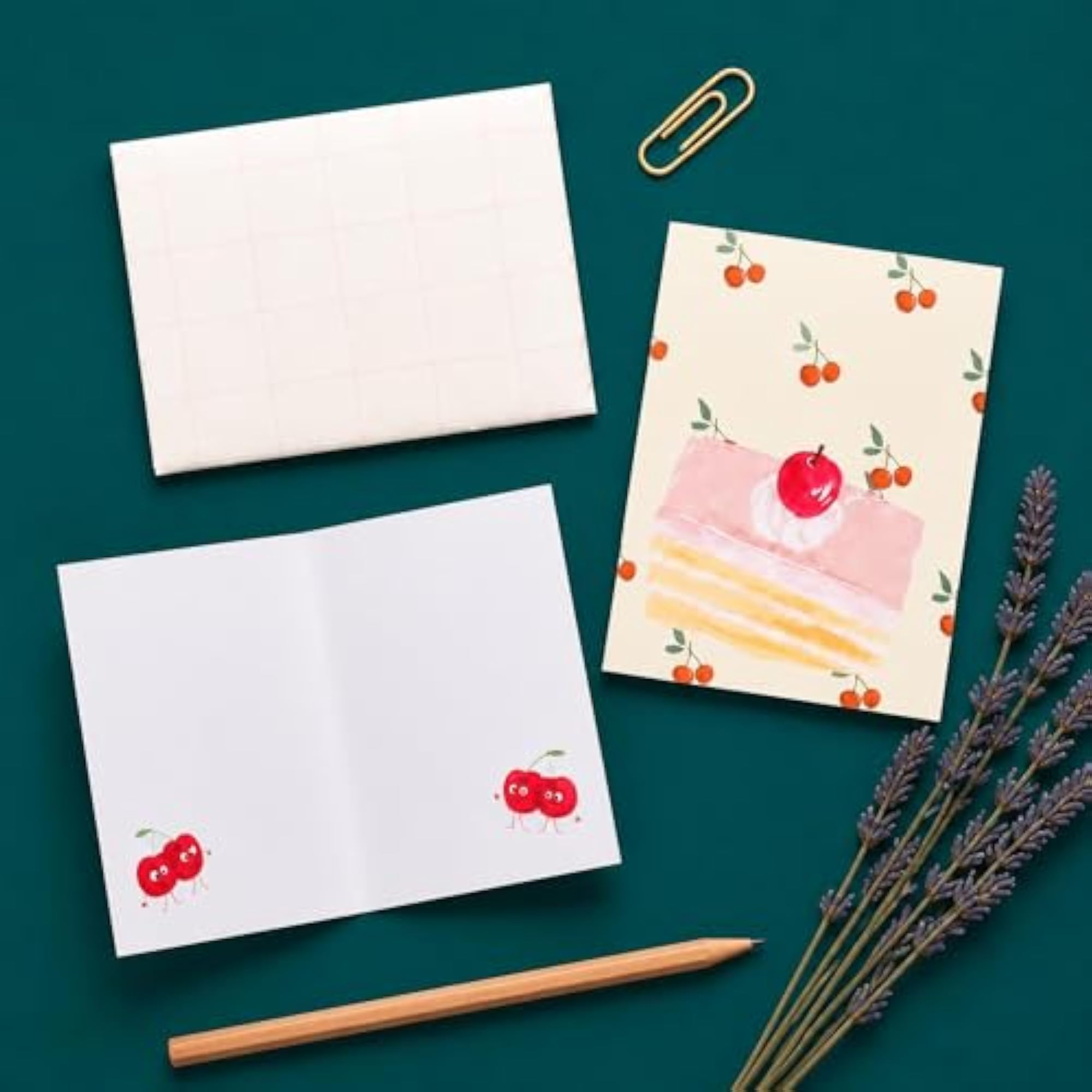 Pastel Note Cards Set, Folded Greeting Cards