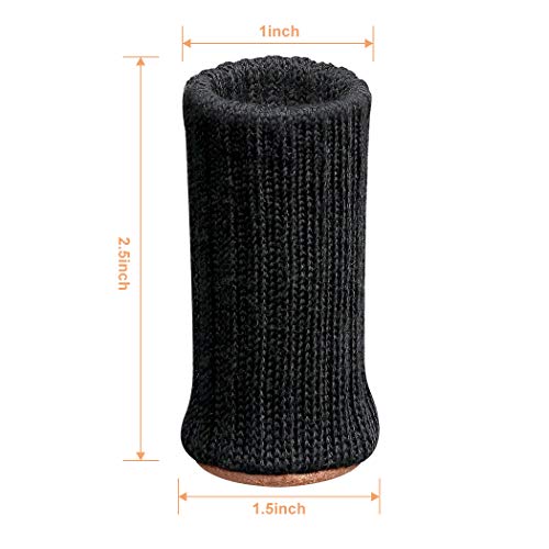 Ezprotekt Möbelsocken, 24er-Pack, Gestrickte Möbelfüße, Stuhlbeinschoner, Stuhlbeine, rutschfeste Möbelschuhe, Vermeiden Kratzer und Lärm, Passend für Stuhlbeine von 1 bis 2 Zoll, Schwarz, Rund