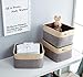 DECOMOMO Storage Bins | Extra Large Fabric Storage Basket for Shelves for Organizing Closet Shelf Nursery Toy | Decorative Large Linen Closet Organizers with Handles (Grey and Beige)