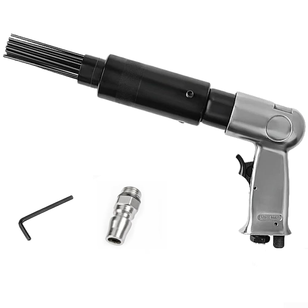 Heavy Duty Air Needle Scaler Pneumatic Hammer, 19pcs 3mm Steel Needles, 3500 BPM for impact Tool for Rust Paint Scale Removal in Automotive Workshop Use(340mm)