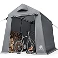 EVER ADVANCED Outdoor Storage Shelter with Vents Storage Tents for Outside Heavy Duty Storage Sheds for Motorcycle, Bike, Grey