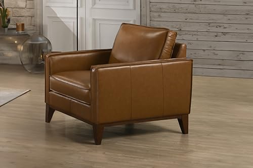New Classic Furniture Caspar Leather Chair, Caramel