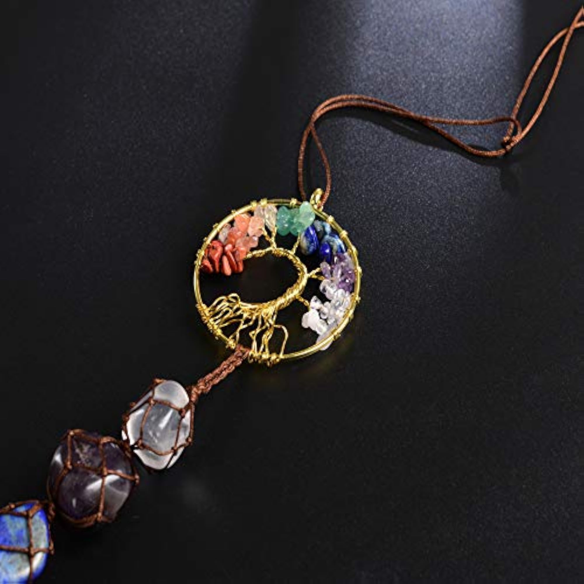 Chakra Stone Healing Tree of Life Wall Hanging