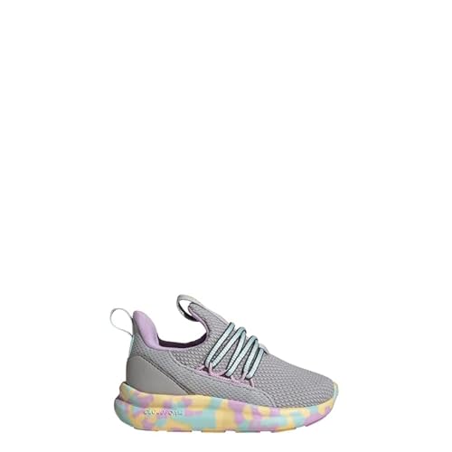 adidas Tênis infantil unissex Lite Racer Adapt 7.0, Cinza/Semi Flash Aqua/Bliss Lilás, 25 BR