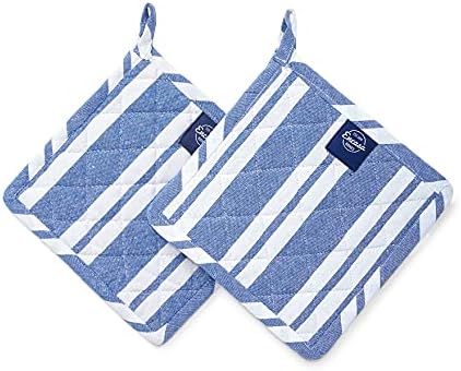 Encasa Homes Adjustable Kitchen Cotton Apron With Pockets & Towel Holder Of Size 68x85 cm (Roma Grey Stripes) for Men & Women Chefs For Cooking & Baking in Home, Restaurants & Barbeque