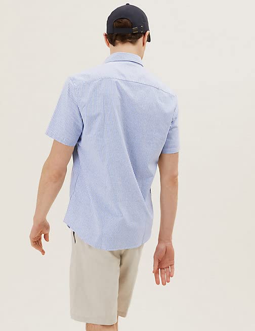 Image of Marks & Spencer Men's Striped Regular Fit Shirt