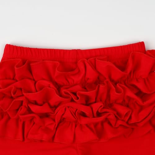 Image of HOOLCHEAN Baby Toddler and Little Girls Ruffles Buttocks Leggings Solid Color Pants