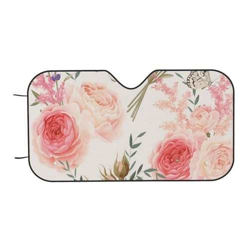 Cubiertas de parabrisas flores lila parasol de coche portátil ventana delantera 70x130cm