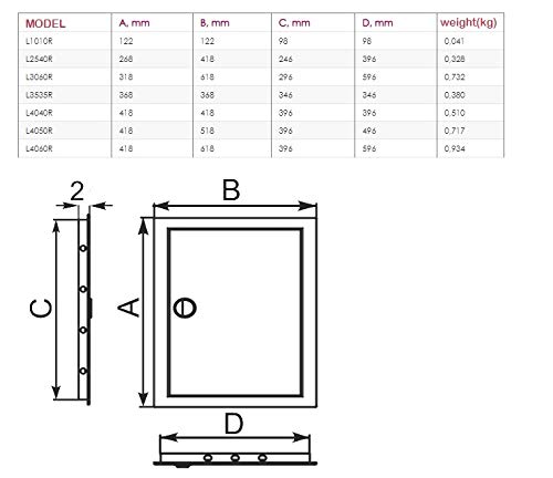 EVECS Revisionsklappe mit Griff, Revisionstür, Zugangstür 40 x 50 cm, weiß