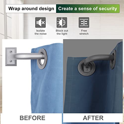 Nickel Wrap Around Curtain Rods,Nickel Curtain Rods For Windows 28 To 48 Inch(2.3-4Ft),Adjustable Blackout Curtain Rod,1 Inch Diameter Room Darkening Drapery Rods,Window Curtains Rod 28-48",Silver #TOP4