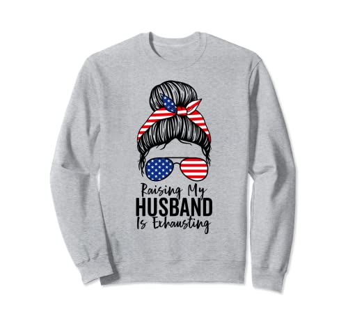 Allevare mio marito è estenuante divertente dire moglie sarcastica Felpa