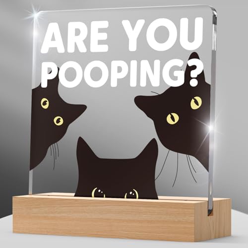 Bathroom Decor Gifts for Women Cat Lover, Are You Pooping