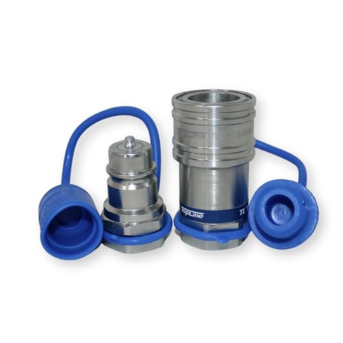 Image of 5 /8 inch SAE Thread Ag Quick Connect Hydraulic Poppet Style Coupler | 1 /2 inch Body Size | Tractor Attachments | ISO 5675 Heavy-Duty Coupling Set with Dust Caps | Model TL32