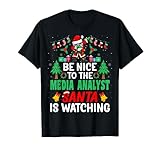 Photo Gallery be nice to the media analyst santa - christmas maglietta Photo Gallery be nice to the media analyst santa - christmas maglietta