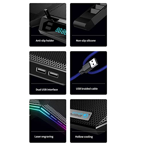 Base enfriadora para laptops de 12-17 pulgadas con 6 ventiladores miniatura 3
