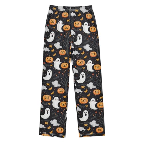 Cartoon Ghost Bat Pumpkins Boys Pants for Kids Jogger Pants with Pockets S - Main Image