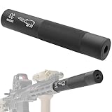 良品武品 ほとんどの電動ガンガスガンで使用可能! 14mm 正ネジ/逆ネジ 両対応 アルミサプレッサー ロング 全長198mm 直径35mm NOVESKE 刻印 アルマイト仕上げ 集音材入り