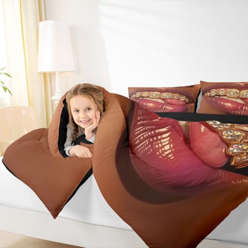 Image of Erosebridal Black Girls Queen Bedding Set Luxury African American Comforter Set Soft Microfiber Black Woman Female Comforter for Teens Adult Melanin Bedroom Decor (1 Comforter, 2 Pillowcases)