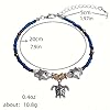 Bracelet de cheville pour femme - Tortue de mer - Bracelet de cheville bohème - Perles - Étoile de mer - Perles - Tortue - Bracelet de cheville - Crâne - Argenté - Taille unique, Autre, No Gemstone #5