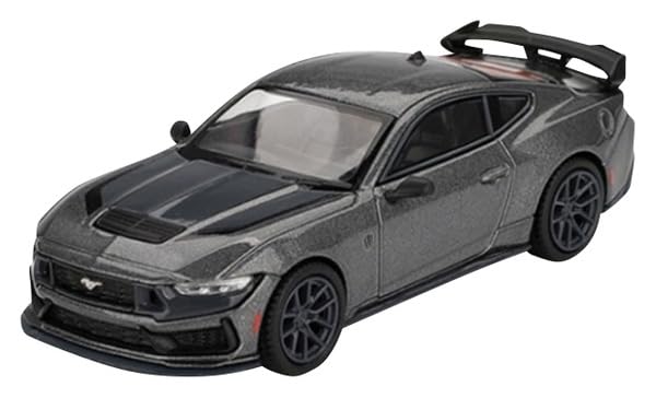 Sunrich MGT00957-R Mini GT 1/64 Ford Mustang Dark Hose 2024, Carbonized Gray (Right Handle), Finished Product MGT00957-R