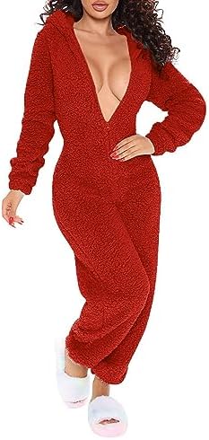 Generic Jumpsuit, voor dames, onesie, behaaglijk, met achterflap, overall, oortjes op de capuchon, sexy, knusse pyjama, eendelig, pluche Generic Jumpsuit, voor dames, onesie, behaaglijk, met achterflap, overall, oortjes op de capuchon, sexy, knusse pyjama, eendelig, pluche
