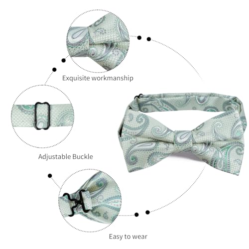 Image of Alizeal Mens 4pcs Vintage Paisley Bow Tie Set