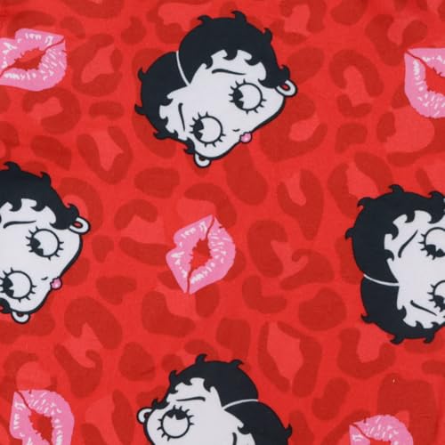 Mad Engine Betty Boop Pajamas Women's Cheeta Print and Lips AOP Lounge Pajama Pants2
