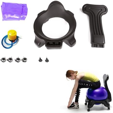 Ergonomic Yoga Ball Chair for Office & Home Fitness, Adjustable Pilates Desk Chair with Wheels, Anti-Slip Exercise Ball for Gym & Stability, Portable & Comfortable Seating