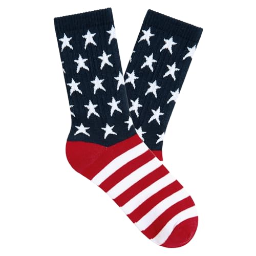 Image of American Trends Womens Novelty Striped Crew Socks Athletic Vintage Slouch Mid Calf Tube Socks