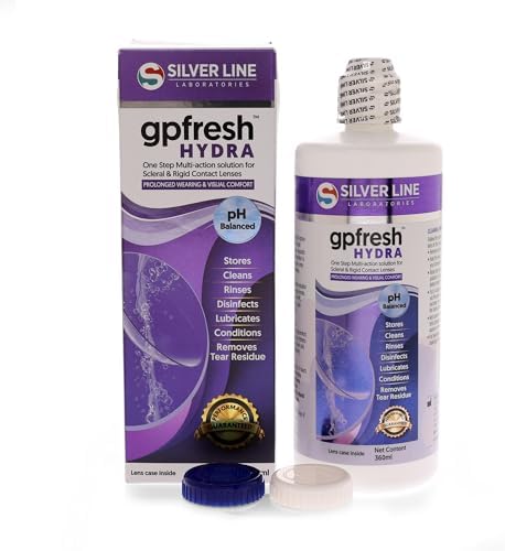 GP Fresh Hydra Lens Solution โ 360ml Multi-Action Formula for RGP & Scleral Lenses | Clean, Disinfect, Condition & Moisturize | Silver Line Laboratories | 360 ML