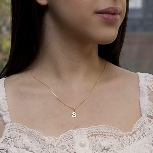 CARISSIMA Gold Ladies 9CT Yellow Gold Initial Pendant on 9CT Yellow Gold 25 Diamond Cut Adjustable Chin Chain 41cm/16-46cm/18 Chain - Image 6