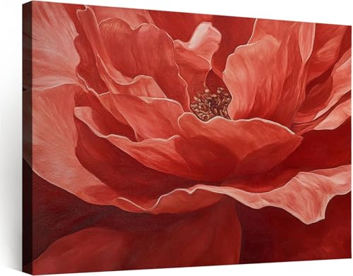 Toile décorative haut de gamme de 140x70 cm avec motif floral texturé