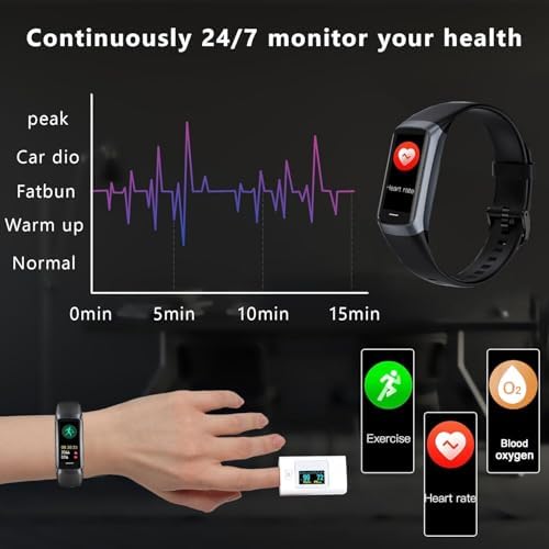 TROTY Fitness Tracker with Heart Rate/Blood Oxygen/Sleep Monitor, 20+ Sports Modes Smart Watches for Women/Men, Activity & Step Tracker Smart Watch for Android/iOS Phones (Black) - 5
