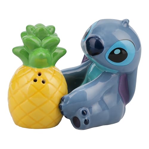 Stitch and Ananas Solniczka i pieprzniczka - oficjalnie licencjonowany zestaw ceramiczny Disney Lilo & Stitch do kuchni i dekoracji domu, prezent na parapetówkę | Paladone