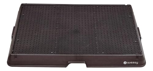 Weasy Indoor Dog Potty Tray for Large Dogs with Drain Hose | Reusable Dog Toilet | Indoor Potty Training System | Compatible with Weasy Bag - Black - Large