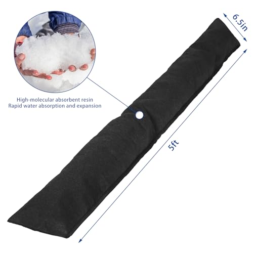 Sabary 5 peças de barreira de água 1,5 m x 16,5 cm barreiras absorventes de inundação casa sacos de