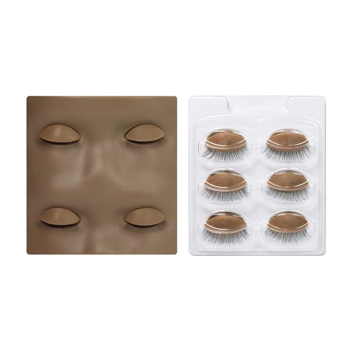 Lash Mannequin Head,Eyelash Extension Mannequin Head with 4 Pairs Removable Eyelids,Mannequin Head for Lash Extension Training(Black Color)