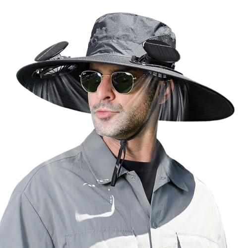 Chapeau avec ventilateur USB et solaire pour une fraîcheur continue