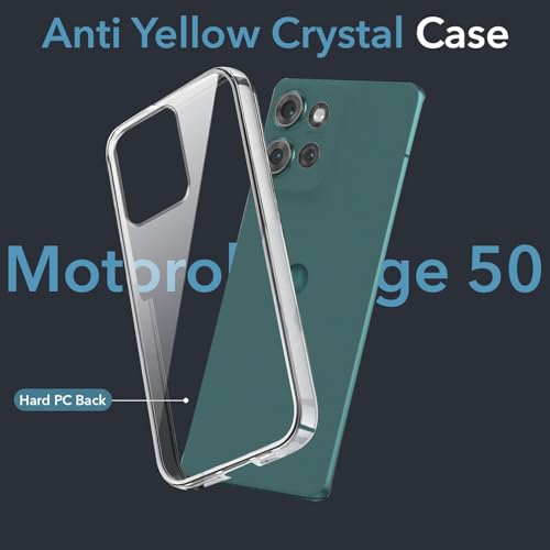 Image of DIZORO Compatible with Motorola Moto Edge 50 5G Back Cover Case Clear,[ Anti Yellow ][Military Grade Protection] Hard PC Back Cover Transparent