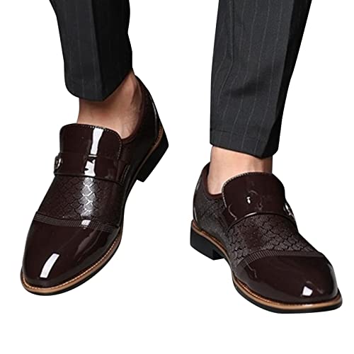 HINDOLA Men's Oxford Dress Shoes Slip-On Leather Business Shoes Casual Commuting Anti-Slip Breathable Classic Shoes2