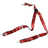 dressforfun 901023 Pailletten Glitzer Hosenträger in Y Form, Unisex, Größe individuell einstellbar, für Hochzeit Fasching Party Kostüm - diverse Farben - (Rot | Nr. 303701)