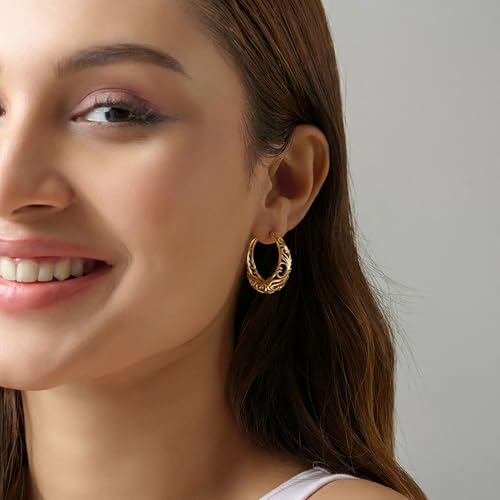 Image of TRUESILVER ACPL 925 Sterling Silver BIS Hallmarked Filigree Hoop Earrings for Women & Girls | Lightweight Designer Oval /Round Hoops | Everyday Wear | Gift for Her