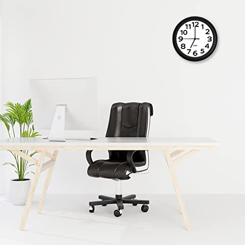 Hippih 2 Pack Silent Wall Clock, 10 Inch Non Ticking Quiet Digital Sweep Decorative Battery Operated Wall Clocks For Living Room Bedroom Kitchen School Office Decor, Black #TOP5