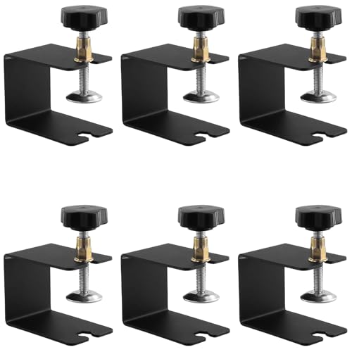 CHEUKYIU 6 abrazaderas en C, herramientas de sujeción ajustables, abrazadera de soporte de acero inoxidable C para instalación de cajón, pinzas de mesa, carpintería, reparación de automóviles